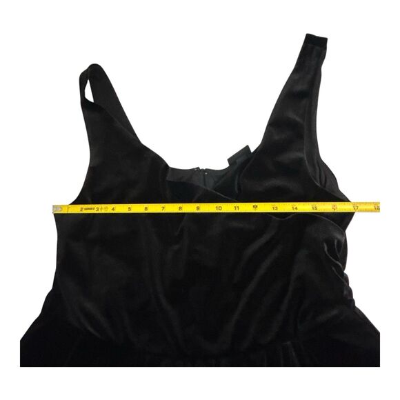 Torrid Black Velvet Surplice Dress A-line Sleeveless V-neck Party Prom Size 12 - Picture 8 of 16